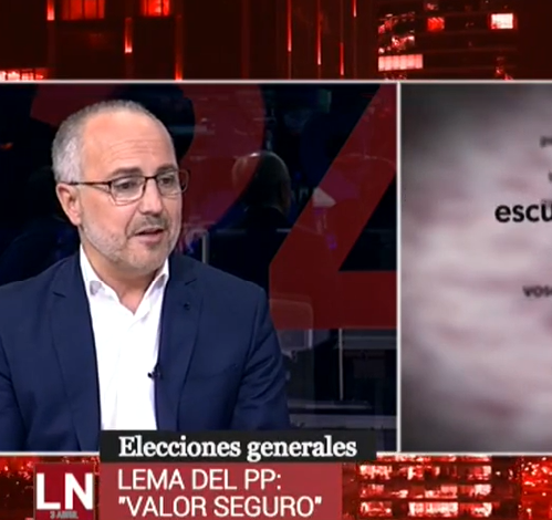 Joan Navarro analiza el periodo electoral en La Noche en 24 HorasJoan Navarro analiza el periodo electoral en La Noche en 24 Horas