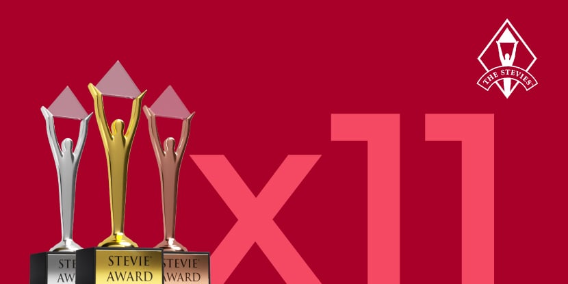 Ganhamos 11 troféus nos prêmios Stevie Awards